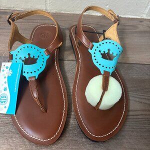 Zeta Tau Alpha Sorority Sandals – Turquoise Crown